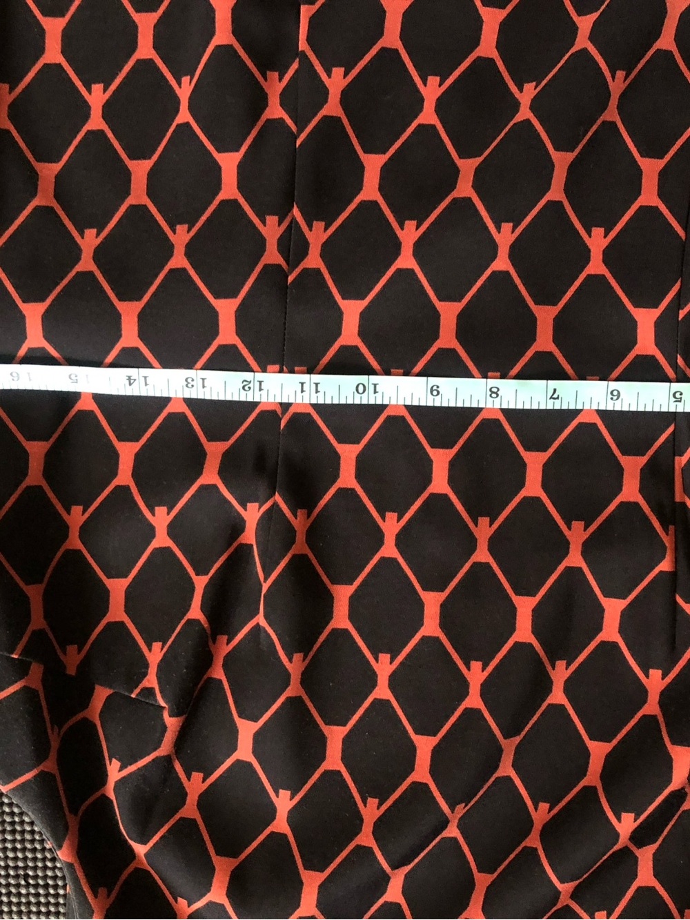Alyx Black and Coral Geometric Midi Dress - Picture 4 of 7